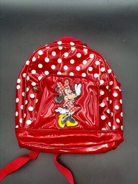 Disney Parks Minnie Mouse Red Polka Dot Glitter Backpack Purse Mini Bag Small